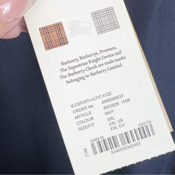 NWT Authentic Burberry Navy Small Logo Short Sleeve - Picture 2 of 7